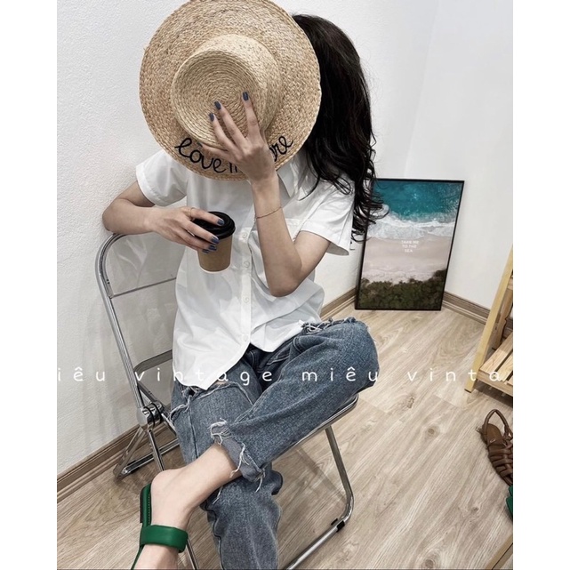 [Ảnh thật/Video]ÁO SƠ MI NỮ TRẮNG PURATO  một túi NGẮN TAY CÓ TÚI HOTTREND MÀU TRẮNG Áo sơ mi trắng dáng vừa