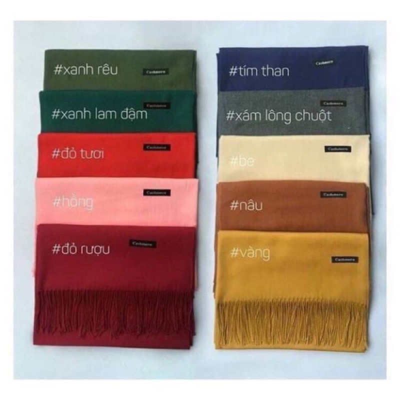 Khăn Choàng CổFREESHIPKhăn dạ Cashmere quàng cổ lông cừu nam, nữ bản to 200 x 70cm, 250g loại cao cấp