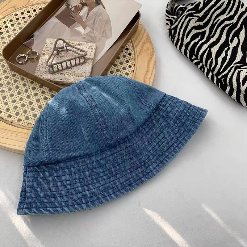 Mũ bucket TUMIE nón cụp vành tròn vải jeans trơn Unisex phong cách Ulzzang BK006