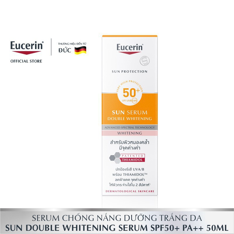 ✅【CHÍNH HÃNG】 Tinh chất chống nắng giúp dưỡng trắng da Eucerin Double SPF 50+ 50ml - 87997