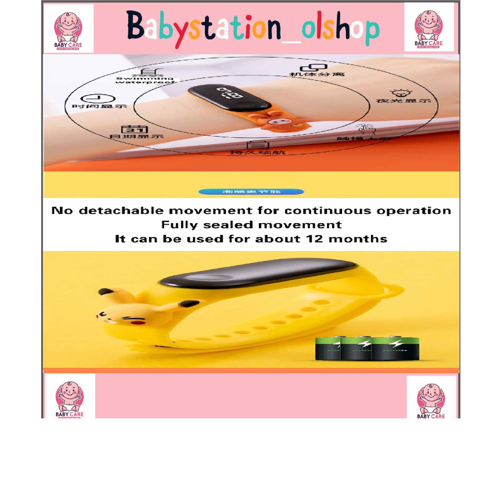 Đồng Hồ Đeo Tay Em Bé Babysta3X101 - Có Đèn Led / Chống Thấm Nước / Họa Tiết Hoạt Hình Dễ Thương | BigBuy360 - bigbuy360.vn