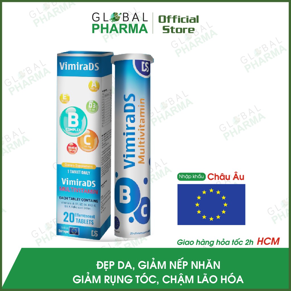 [CHÍNH HÃNG CHÂU ÂU] Viên Sủi Multi Bổ Sung Vitamin E, Vitamin C, D3, A, B... Swiss Energy/ VimiraDS (Tuýp 20v)