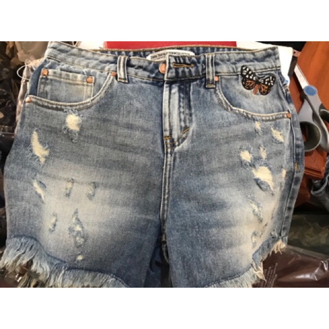 Quần short jeans nữ mềm zara