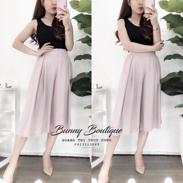Quần ống suông lửng tiểu thư