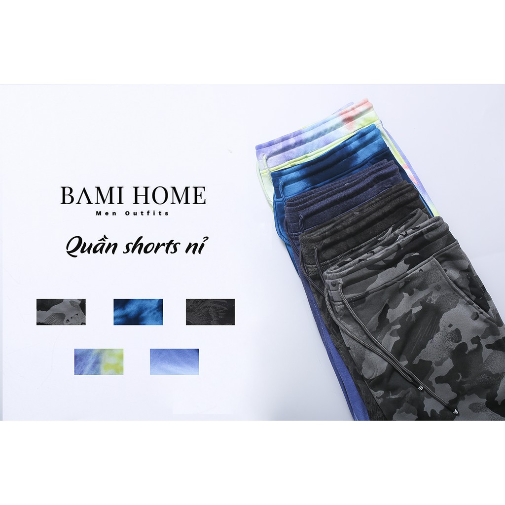 Quần short nam form slimfit BAMI HOME đùi nỉ họa tiết trẻ trung phong cách dễ phối đồ QSN- 0051