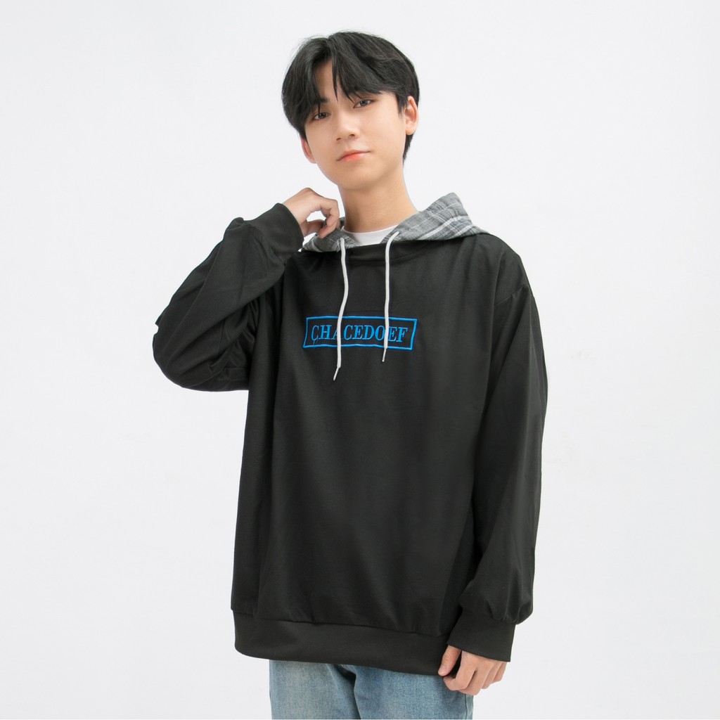 Áo Hoodie Nam Dài Tay MANDO Đen Xám Vải Nỉ Cao Cấp Form Rộng Mũ Caro Kiêu Dáng Basic Unisex Thời Trang Hàn Quốc NDN030 | BigBuy360 - bigbuy360.vn