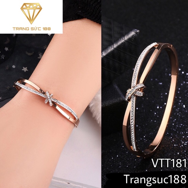 Vòng tay titan đá xéo VTT181