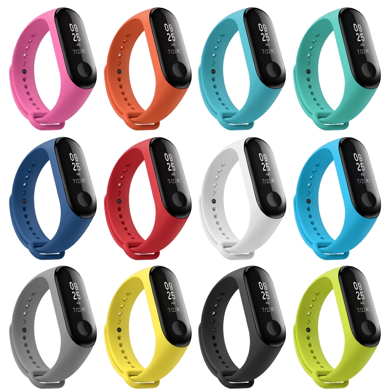 Dây đeo thay thế cho xiaomi mi Mi Band 3/4 bằng silicone chống thấm nước và chống mất nhiều màu lựa chọn