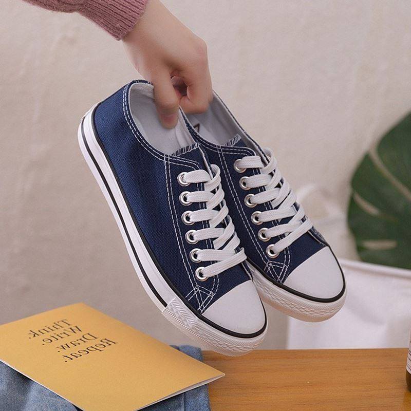 Giày MWC 0167 - Giày Thể Thao Nữ Vải Canvas, Giày Sneaker Đế Thấp Năng Động Cá Tính