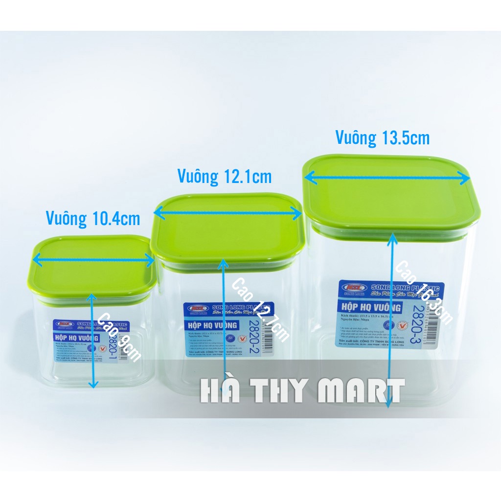 Bộ 3 hộp đựng thực phẩm Hàn Quốc Song Long cao cấp VUÔNG/TRÒN