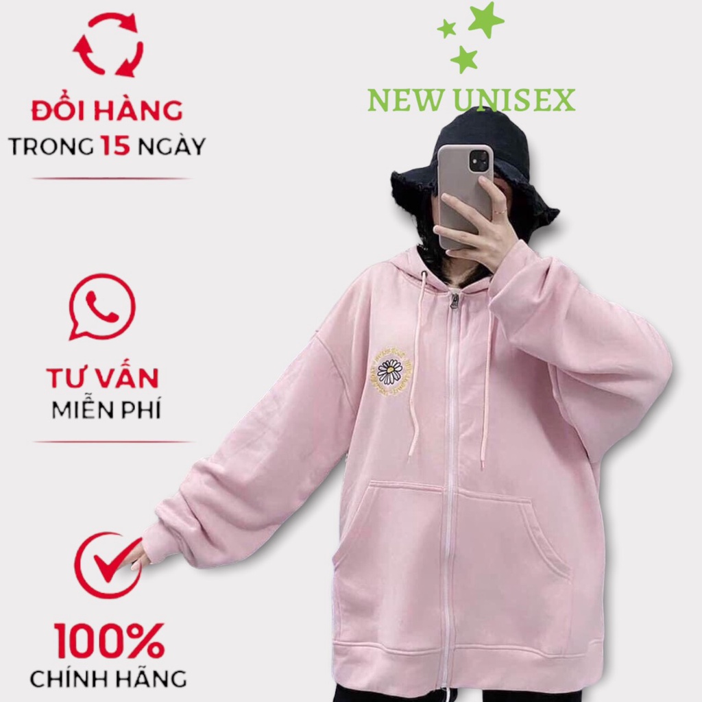 Áo khoác nữ Hoodie form rộng Khóa Dây Kéo Chất Liệu Thun NỈ Ngoại bông mềm TP [NewUnisex]