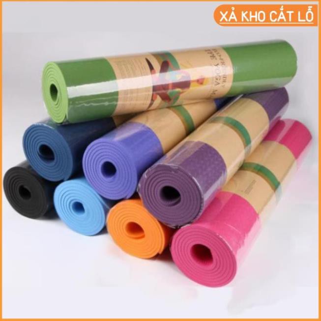 Thảm tập yoga TPE 6mm 1 lớp cao cấp, cực bền, đàn hồi Siêu tốt