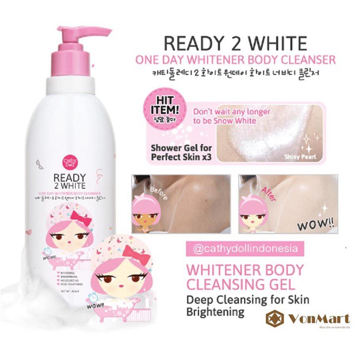 Sữa tắm Cathy Doll Ready 2 White 500ml – PN199