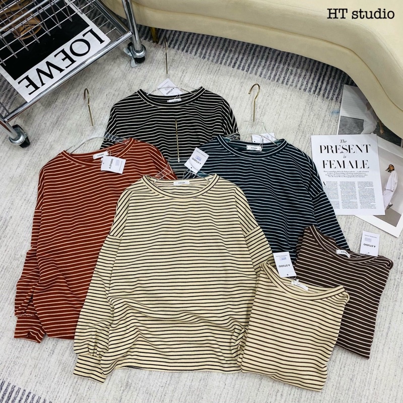 Áo kẻ cotton nhiều màu