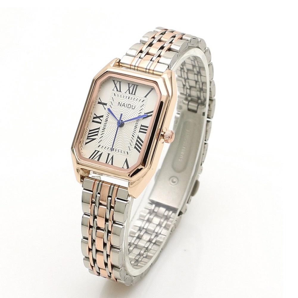 Đồng hồ nữ dây kim loại mặt vuông Thương hiệu NAIDU đồng hồ dây demi trẻ trung - DHV27