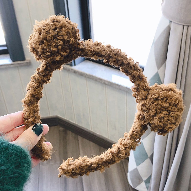 B09 Bờm gấu băng đô con gấu lông cừu Hàn quốcmono.accssories