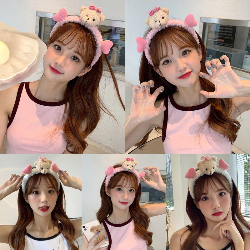 Băng đô rửa mặt hình chú gấu dễ thương đáng yêu dành cho nữ