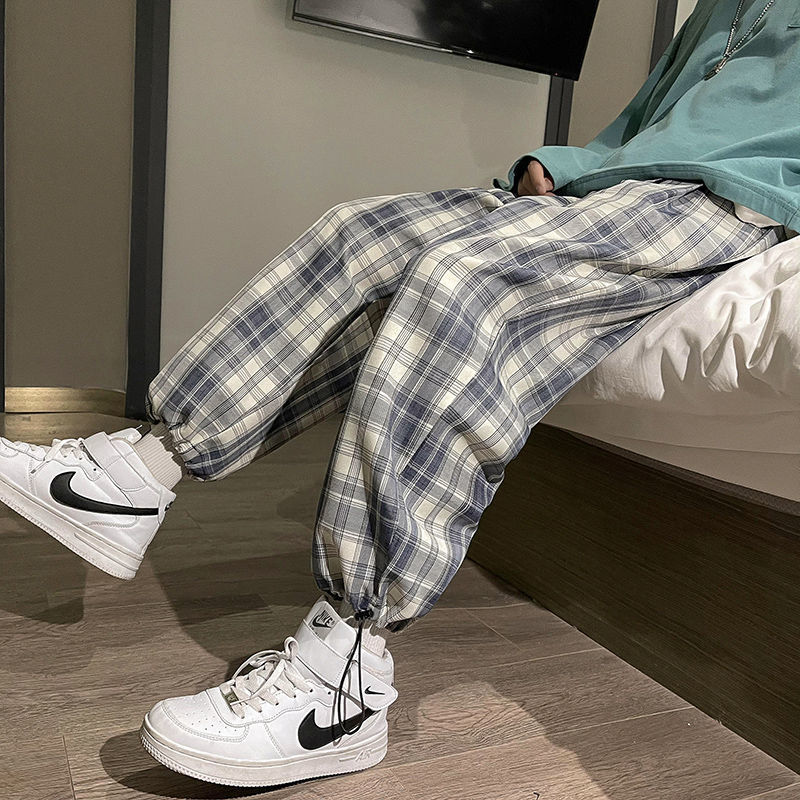 quần ống rộng Lưng Cao Kẻ Sọc Caro 5 Màu Lựa Chọn Cho Nữ