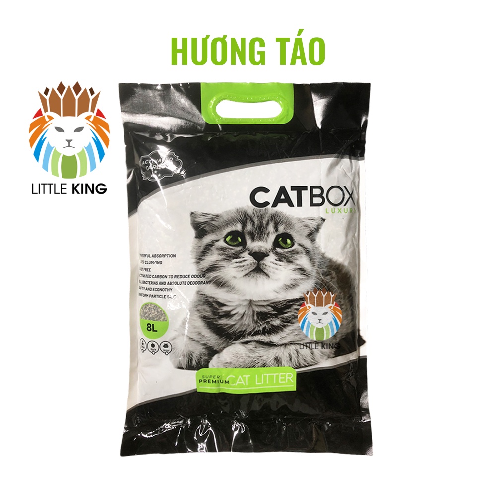 Cát vệ sinh cho mèo Catbox 8L, cát vệ sinh than hoạt tính carbon siêu thấm hút và khử mùi Little King pet shop