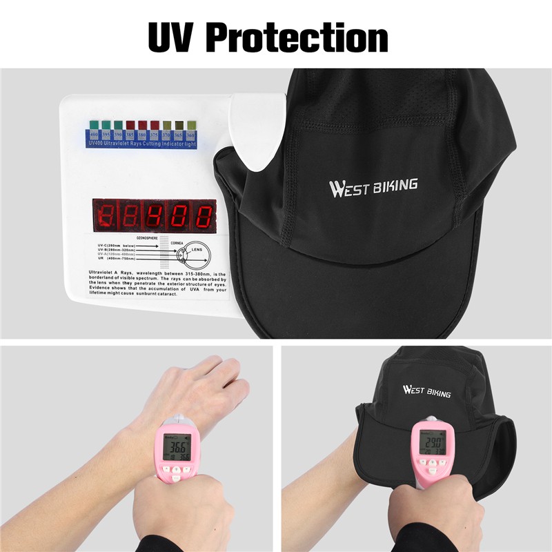 Mũ trùm tai WEST BIKING làm bằng vải lanh chống tia UV dành cho đi xe đạp câu cá ngoài trời trong mùa hè