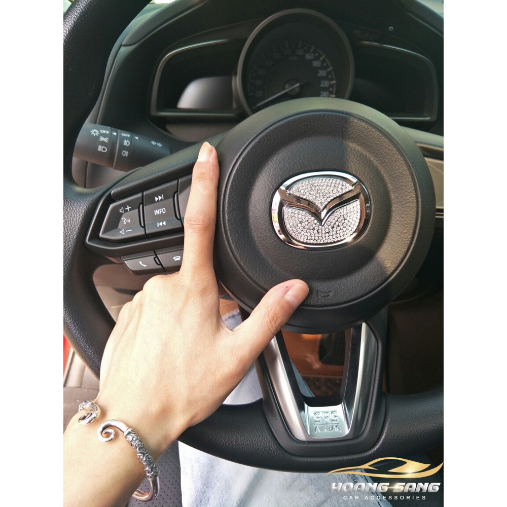 Logo Đính Đá Gắn Vô Lăng - Đính Đá Logo Mazda - Đính Đá Logo Mercedes - BMW - Honda - Hyundai
