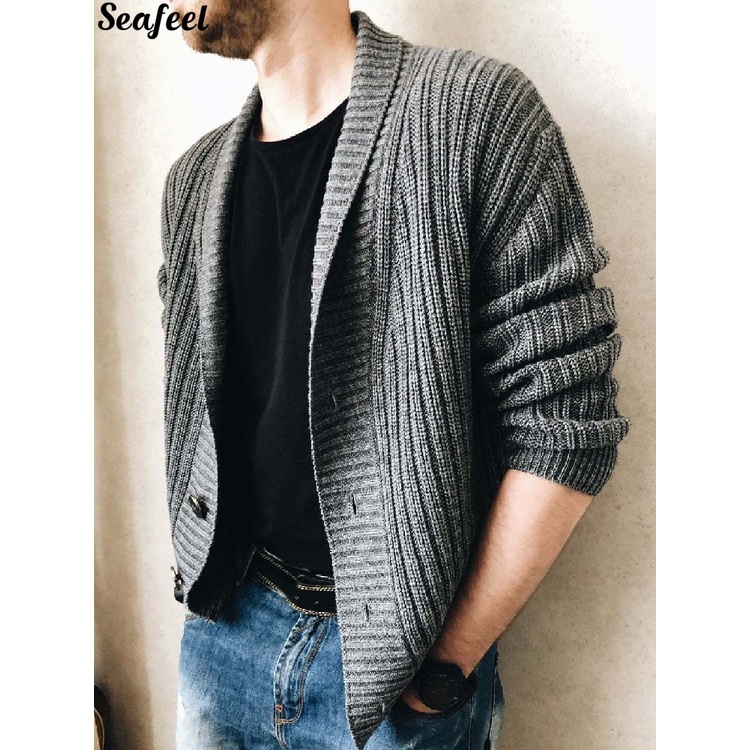 Áo khoác cardigan nam cổ V thanh lịch thời trang mùa đông