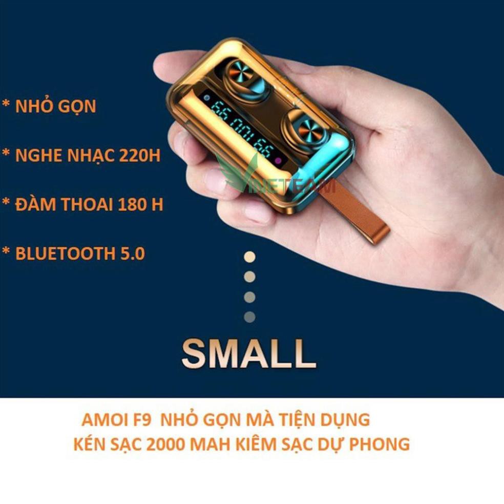 Tai Nghe Bluetooth Amoi F9 Pro Max 2020| Bản QUỐC TẾ | Nút cảm ứng | Bluetooth 5.0 | Pin 2000Mah | Sạc dự phòng