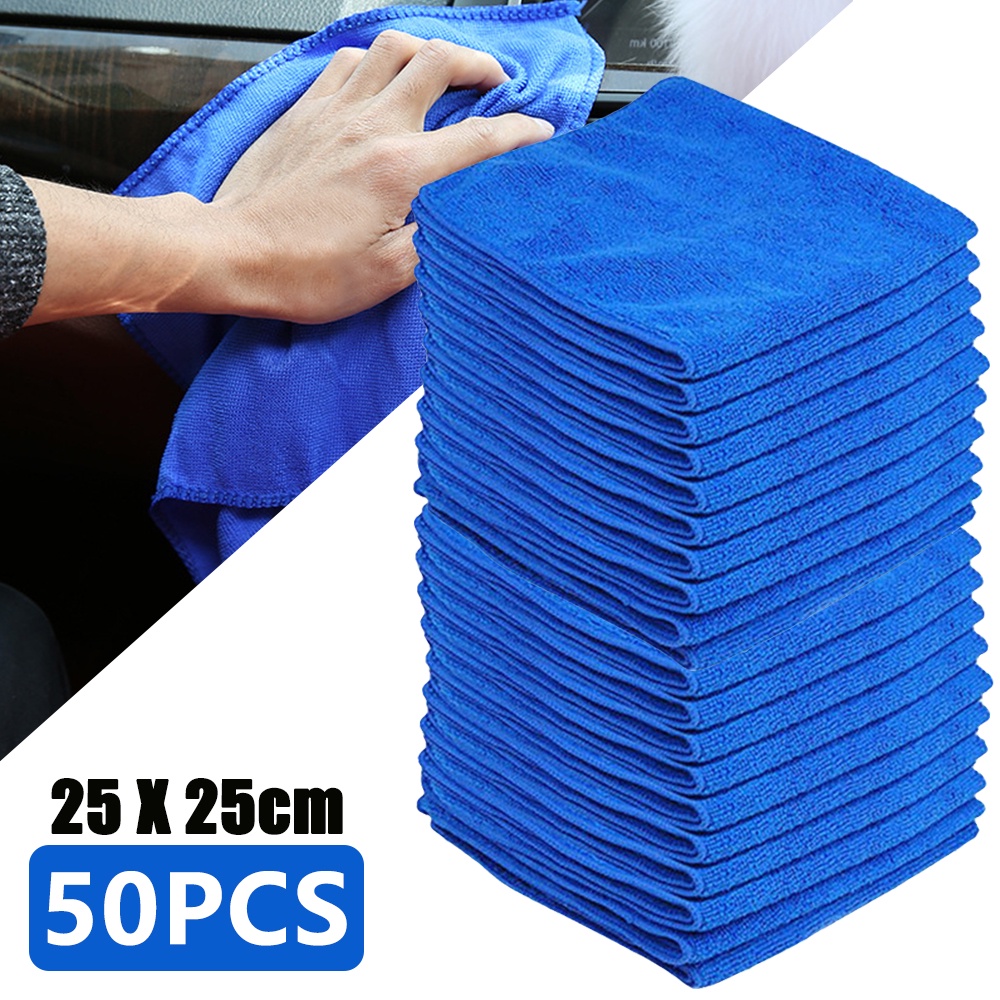 10 Khăn Lau Xe Hơi / Xe Máy Bằng Vải microfiber 25x25cm