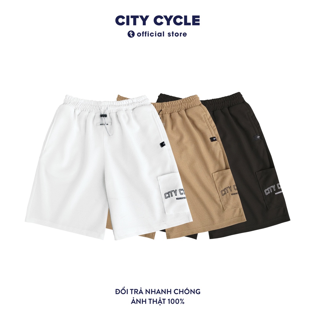 Quần short đùi local brand Essentials City Cycle chất tổ ong unisex form rộng nam nữ oversize