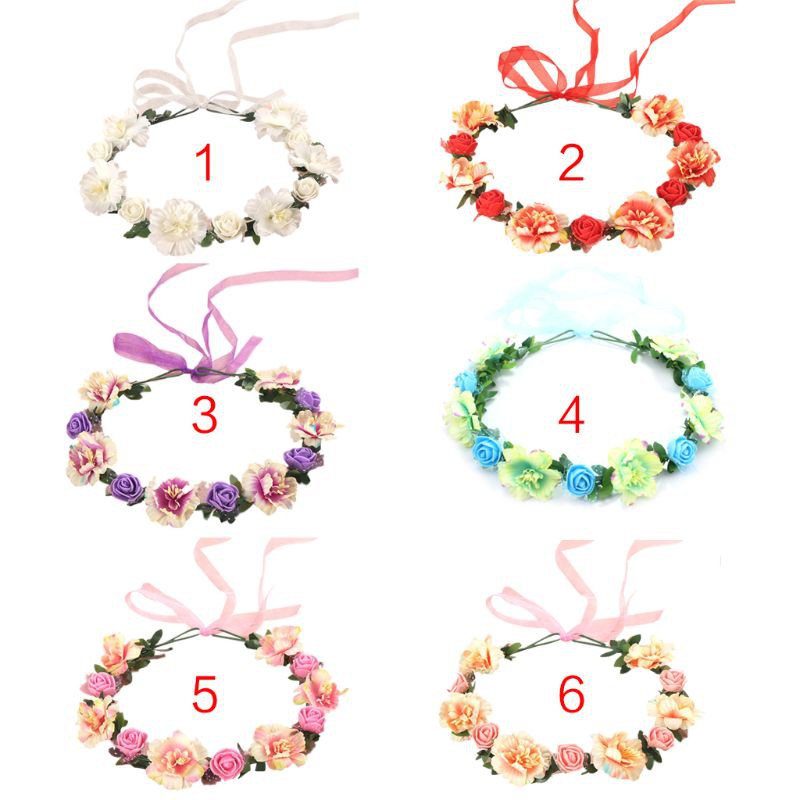 Băng Đô Cài Tóc Hình Hoa Hồng Dễ Thương 6 Màu Lựa Chọn