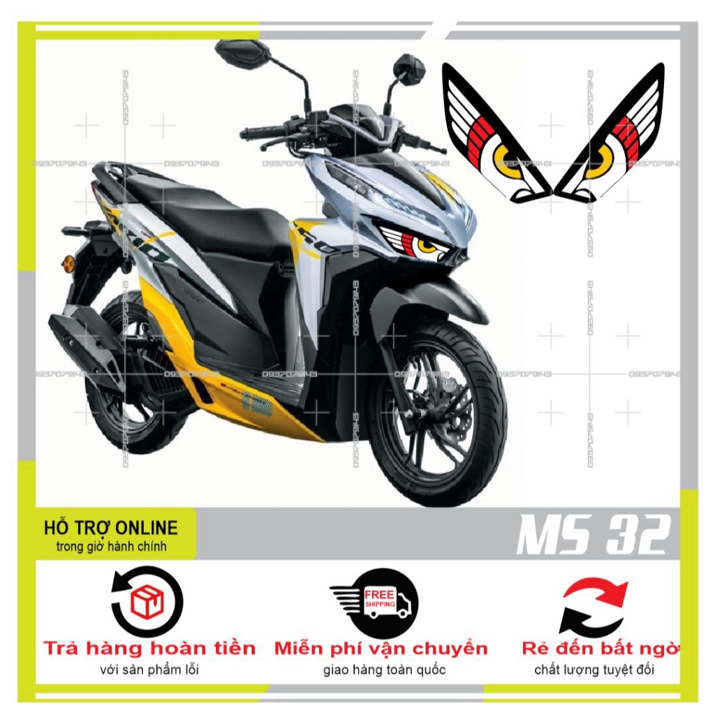 DECAL DÁN ĐÈN SƯƠNG MÙ XE VARIO 2020 (DECAL TRONG SUỐT) MS 32 - DUNG DECAL