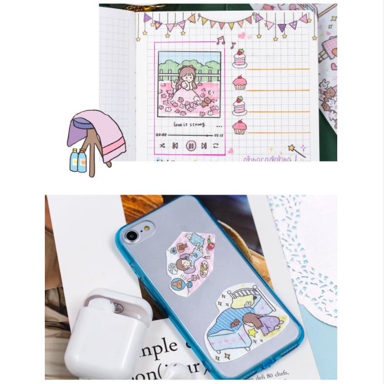 Sticker dán sổ chibi dùng dán trang trí sketchbook/ tập vở/ nhật ký - VP055