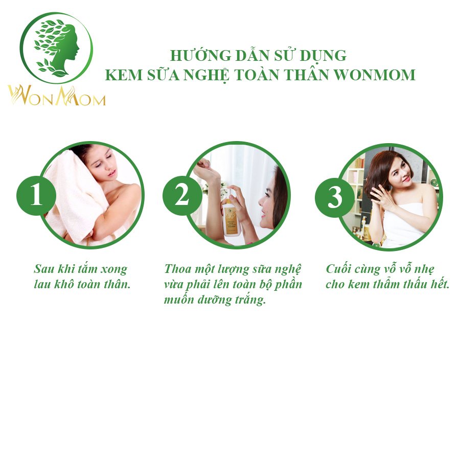 Kem sữa nghệ toàn thân Wonmom trắng da, giảm thâm, mờ rạn an toàn cho Mẹ bầu và sau sinh 150gr