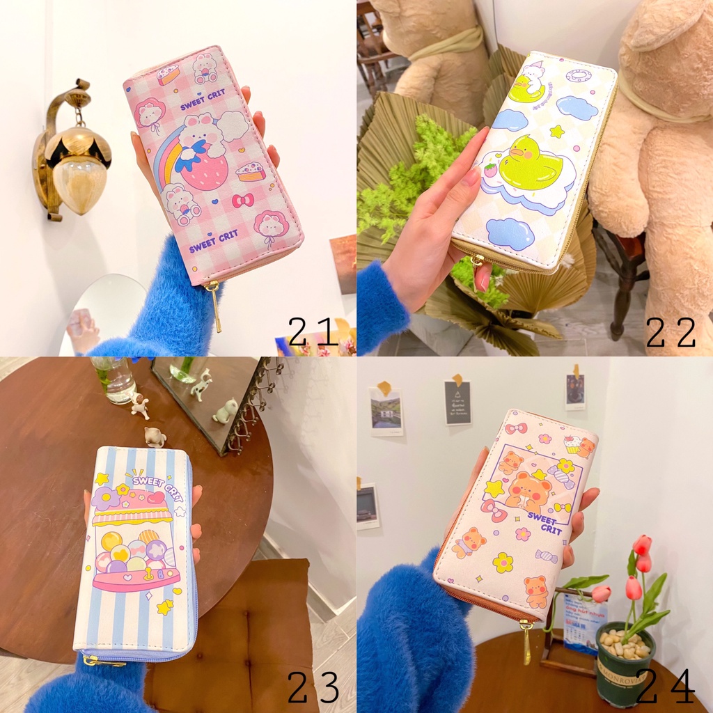 Ví nữ dáng dài cầm tay nhiều ngăn hình cute dành cho mọi lứa tuổi
