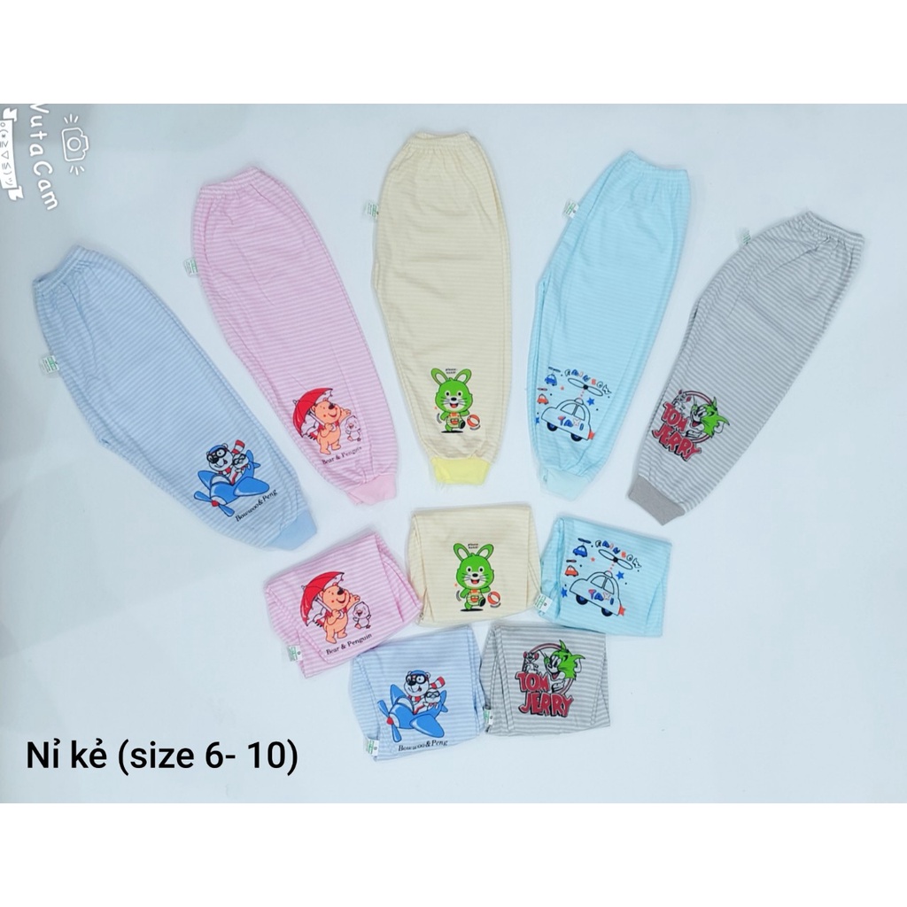 Nỉ Kẻ Sọc-10 chiếc quần chục dài thu dông giành cho trẻ em-Vải co giãn- mềm mịn(12-18kg)