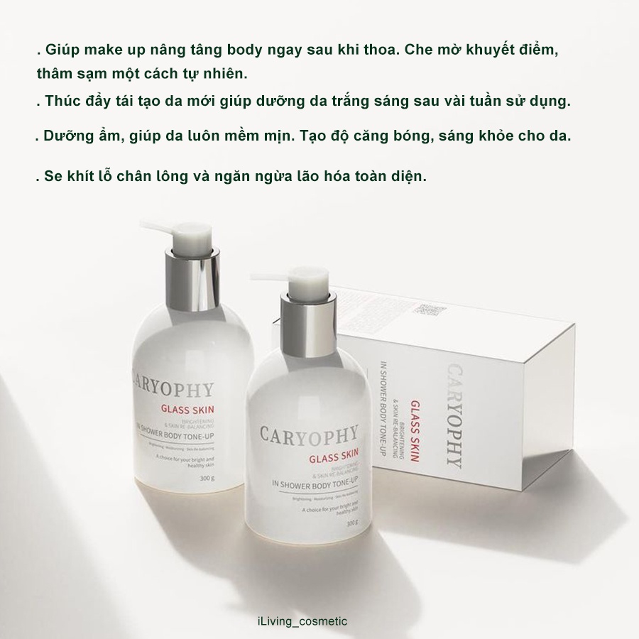 Kem dưỡng ẩm trắng da body Caryophy Glass Skin 3 in 1 5ml IROSE-CARKDT5M