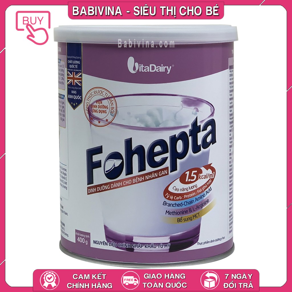 [LẺ GIÁ SỈ] Sữa Bột Fohepta 400g | Cho Người Bệnh Gan | Mua Fohepta Chính Hãng, Date Mới Nhất, Giá Tốt Nhất | Babivina