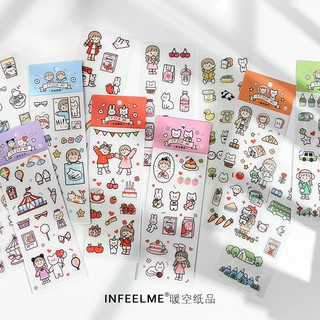 Sticker cute set 2 tấm hình dán dễ thương miếng dán công chúa trang trí sổ planner bullet journal dụng cụ dán Stick Me