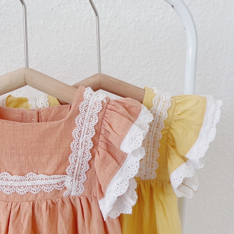 Váy bé gái, đầm bé gái vải thô mát hàng thiết kế size 80-140