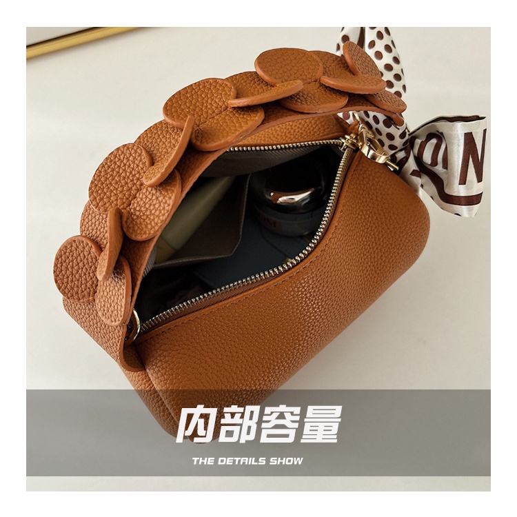 JASMIN NOIR  Túi xách  bằng da pu dáng vuông nhỏ tay cầm hình bông hoa thời trang cho nữ
