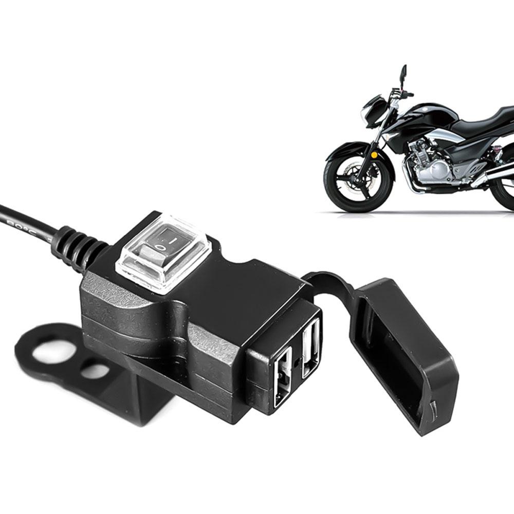 DARNELL Bộ Sạc Điện Thoại Cổng USB Kép 12V 5V 1A / 2.1A Gắn Tay Lái Xe Máy