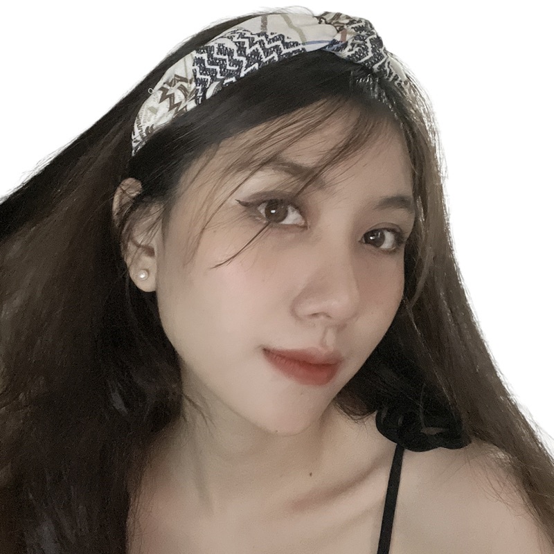 Cài tóc đơn giản nữ tính in hoa lá - Băng đô tóc nữ tính in hình hoa lá