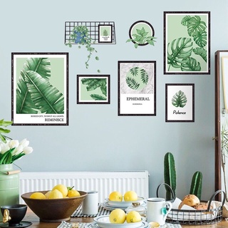 Decal dán tường khung ảnh lá cây, sẵn keo