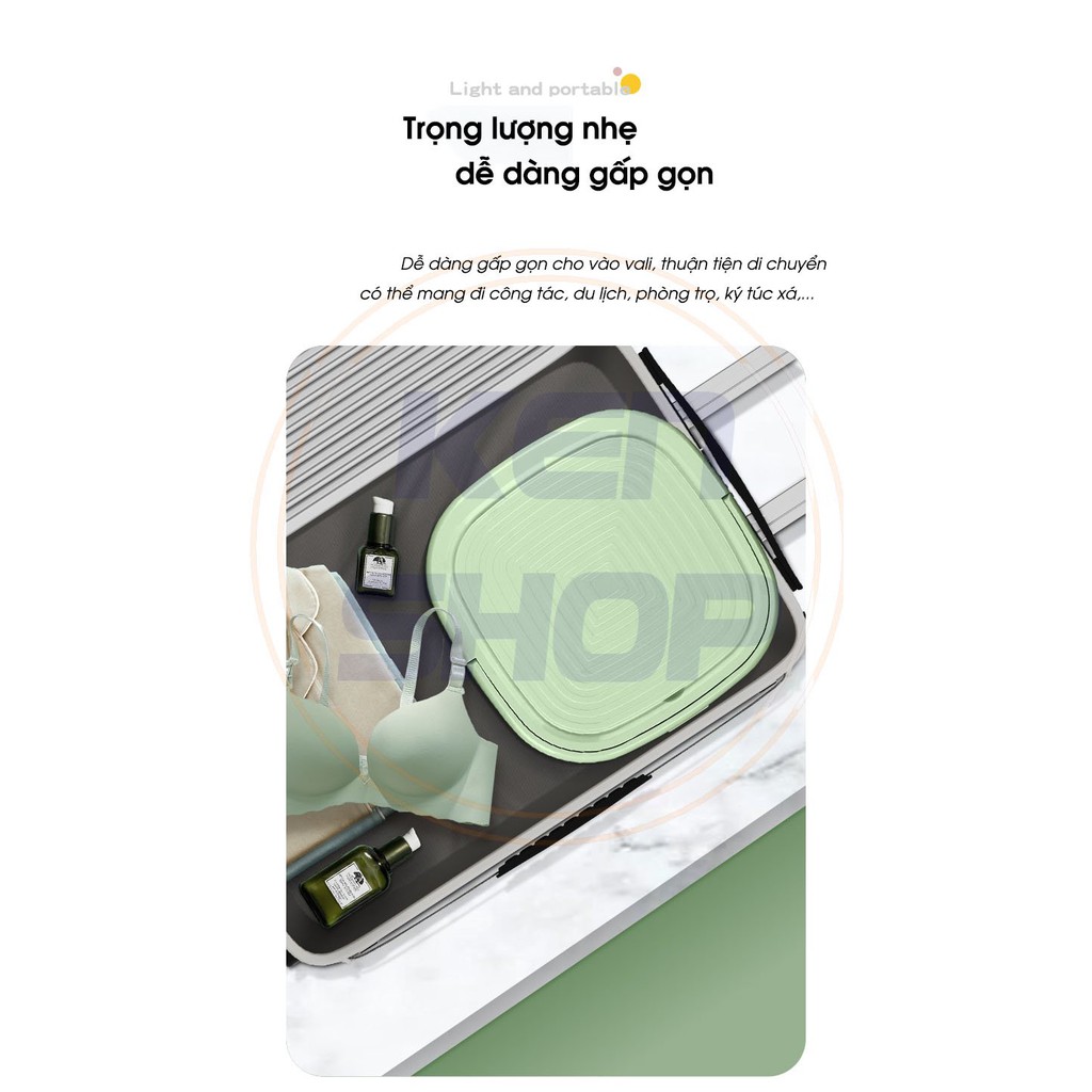 [FreeShip - Bảo hành] Máy giặt mini Yangzi chính hãng gấp gọn thông minh, giặt 3-4kg đồ, vắt khô và khử trùng UV Ag