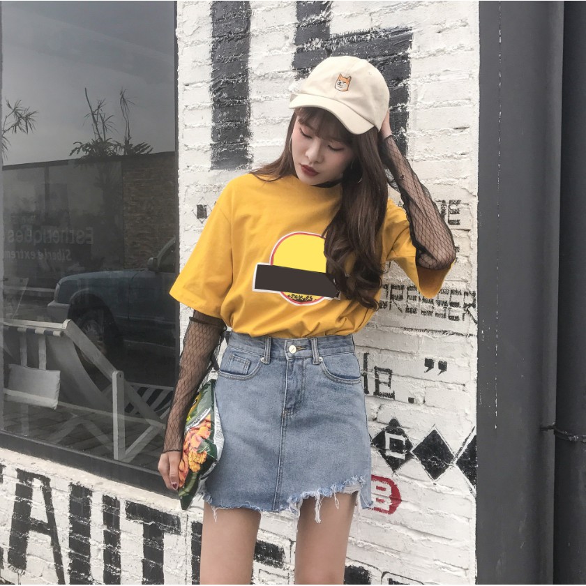 Chân váy jean nữ chữ a Emilyshop