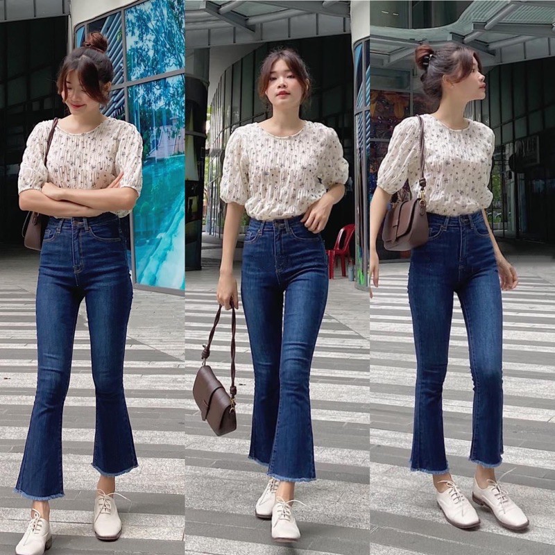 Quần Loe Jean 9 tấc lai tua cắt đẹp xuất sắc khách ơi