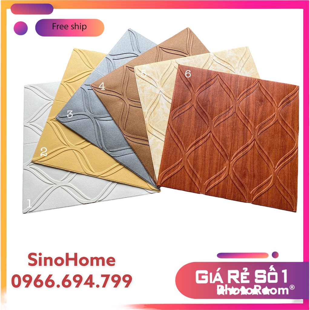 Xốp Dán Tường Vân Sóng 3D độc đáo - Loại 1 - Sẵn Keo