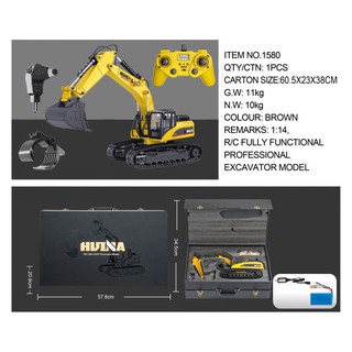 máy xúc full kim loại điều khiển từ xa huina 1580 bản full v4