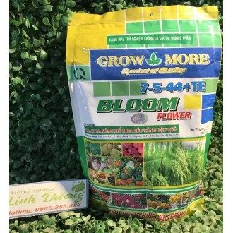 Phân bón tạo mầm hoa kích thích ra hoa tăng tỉ lệ đậu trái NPK 7-5-44+TE GrowMore gói 1kg