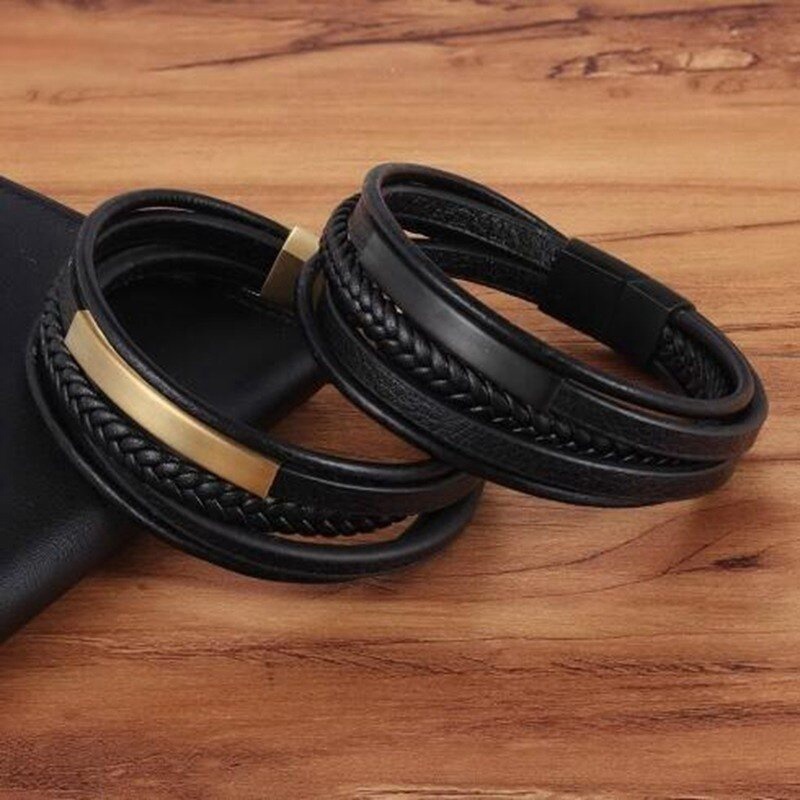 Vòng Tay Nam Hanmade AROTI  Chất Dây Da Cao Cấp, Khóa và Charm Titan Cực Đẹp, Phong Cách Sang Trọng, Cá Tính VT617-D